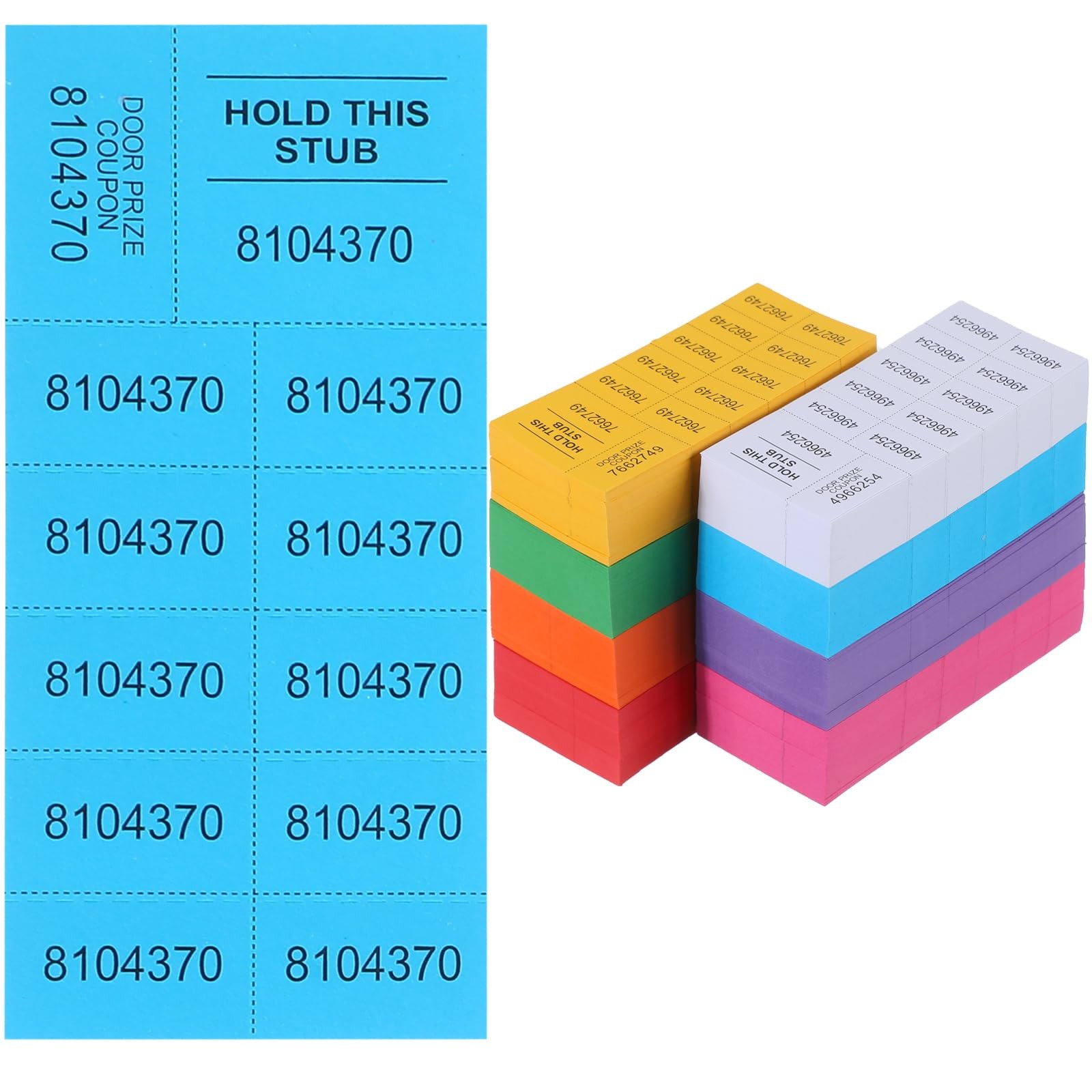 Kosiz 1000 Sheets Raffle Tickets with 10 Bid Numbers Per Sheet Dark Color