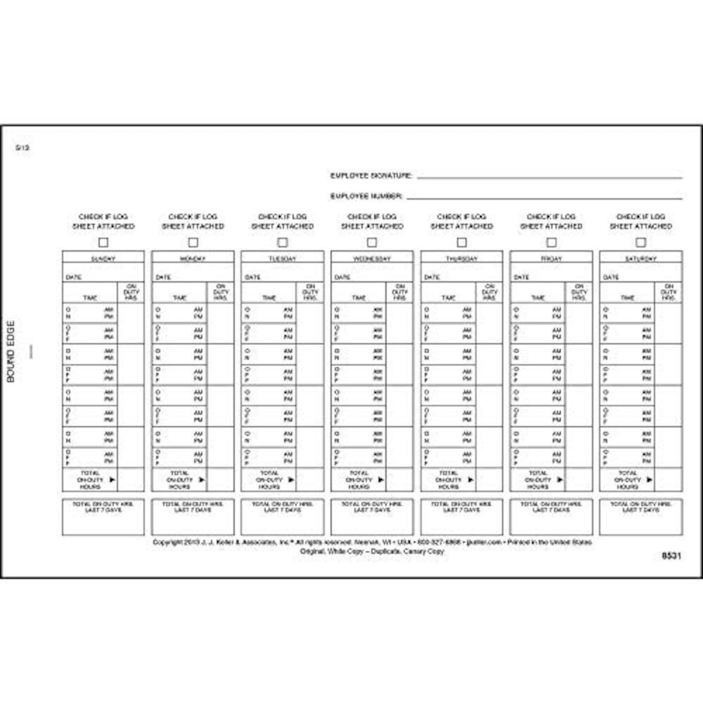 J. J. Keller Driver Exemption Log Book 10-pk. for Short-Haul Operations, 2-Ply