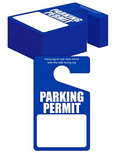 Better Office Products 50-Pack Parking Permit Hang Tags, 3″x5″, Blue Placards