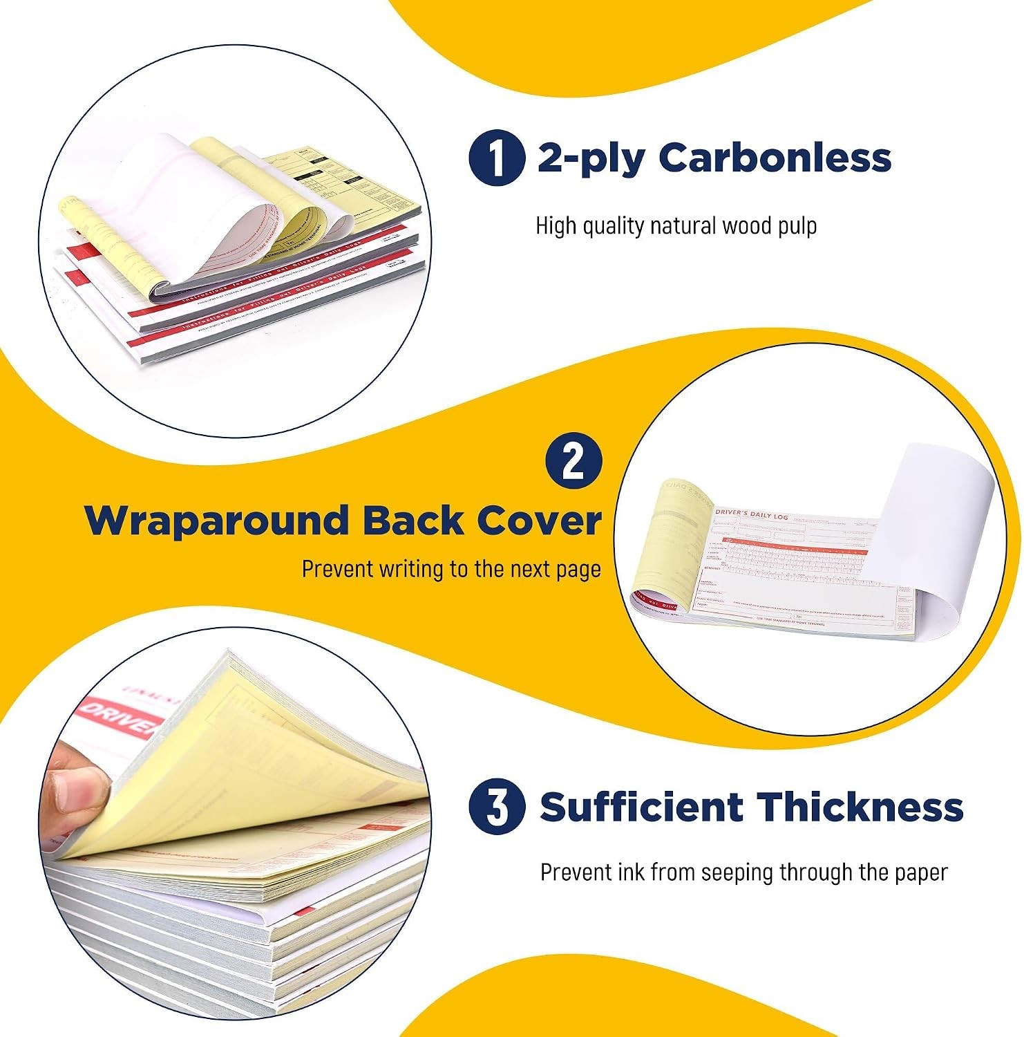 10 Pack Driver’s Daily Log Book Truck Drivers 7 & 8 Day Recap 2-Ply Carbonless
