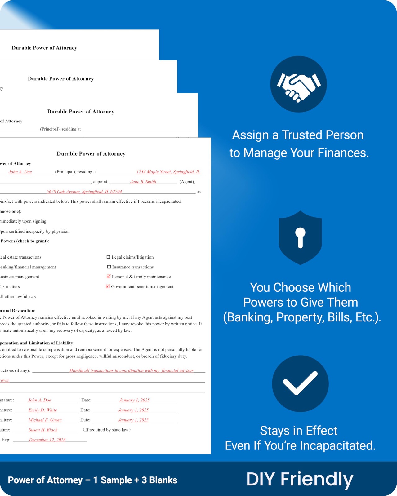 TillBio 2026 4-in-1 Estate Planning Kit – Includes Last Large, Black&red