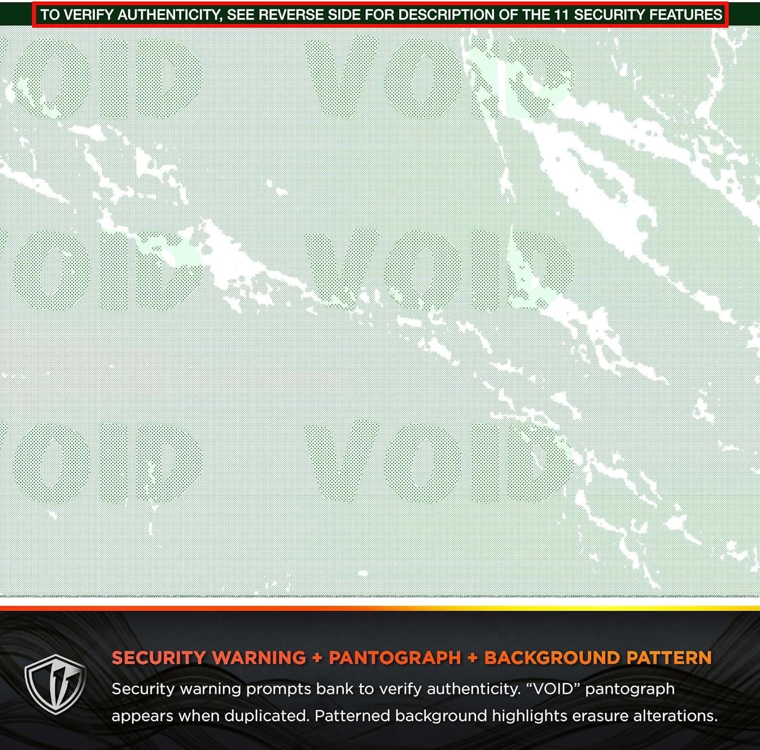 Secure and Stylish Green Marble Business Checks, 500 Sheets – ANSI Compliant