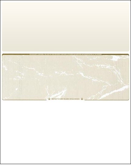 250 Blank Check Stock Paper – Check in Middle – Gold Marble