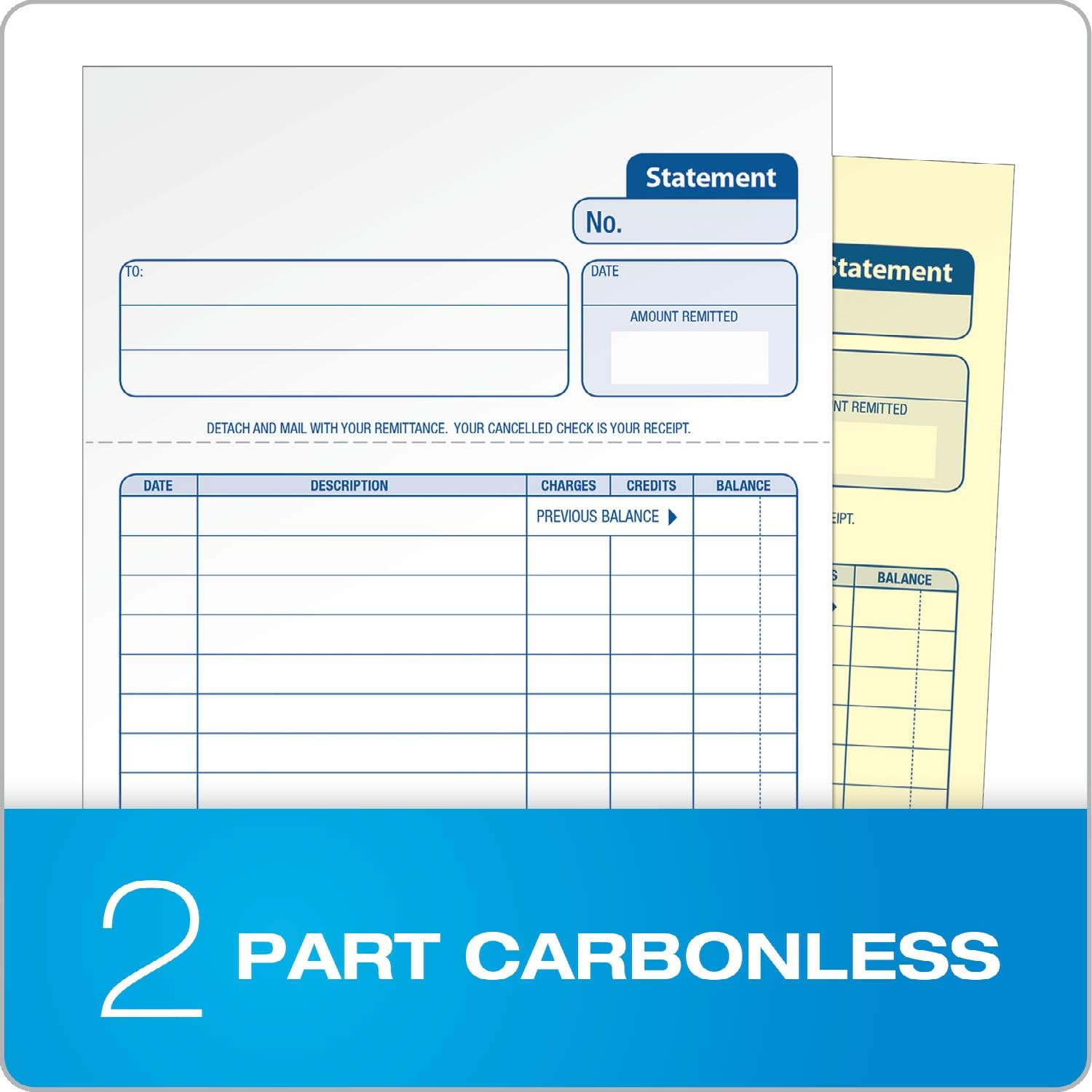 Statement Forms, 2-Part Carbonless, 100 Individual Unit Sets per Pack (NC2583)
