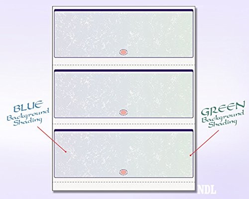 100 Sheets 300 Blank Checks Prismatic Green Blue Laser 8.5×11 Inch 3 Per Page