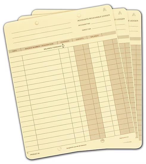 250 One-Write Ledger Cards / 7 3/8 x 9 1/4″ / Nebs Deluxe # 99