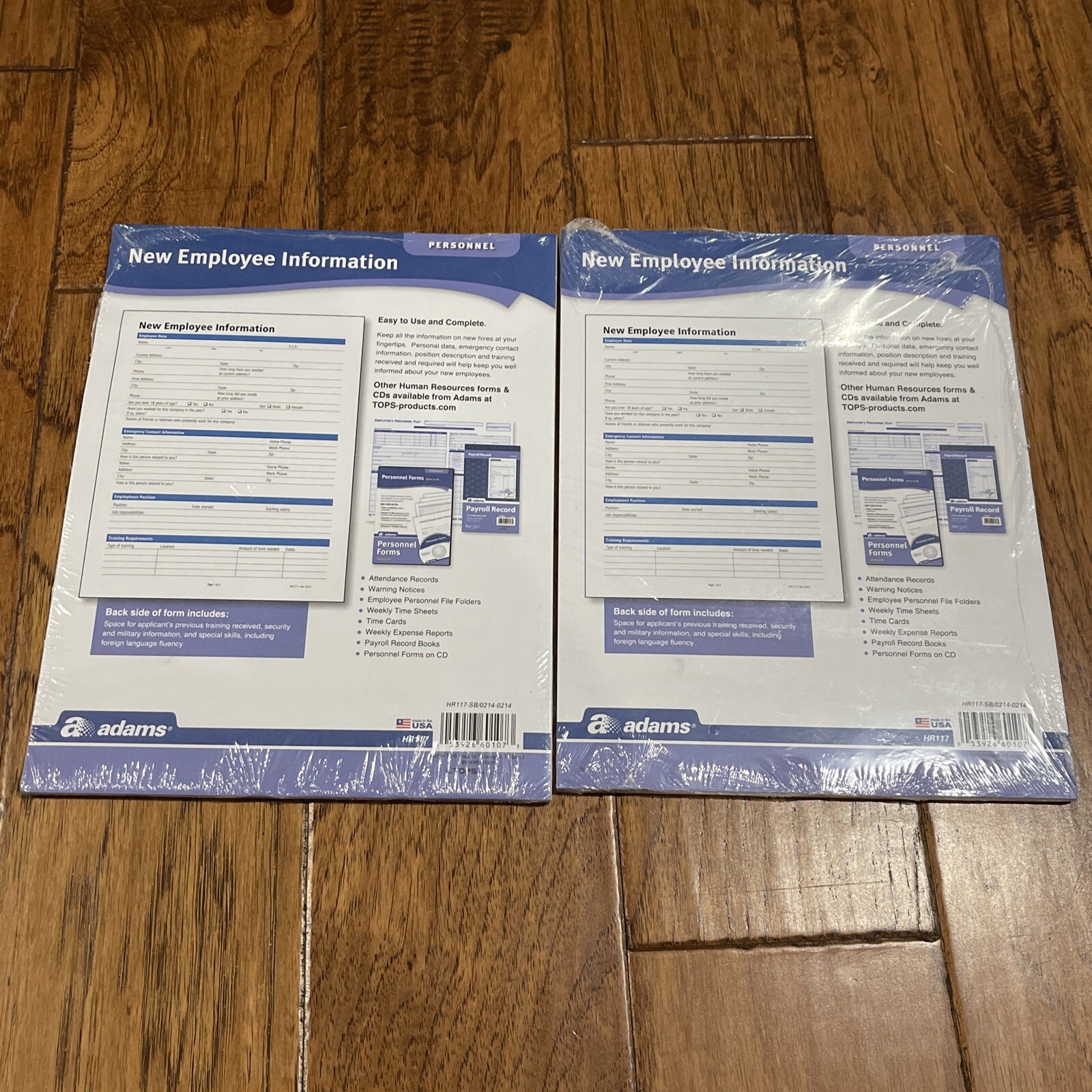 Adams New Employee Information Forms, 50 Sheets HR117-SF Lot Of 2 Employment NEW