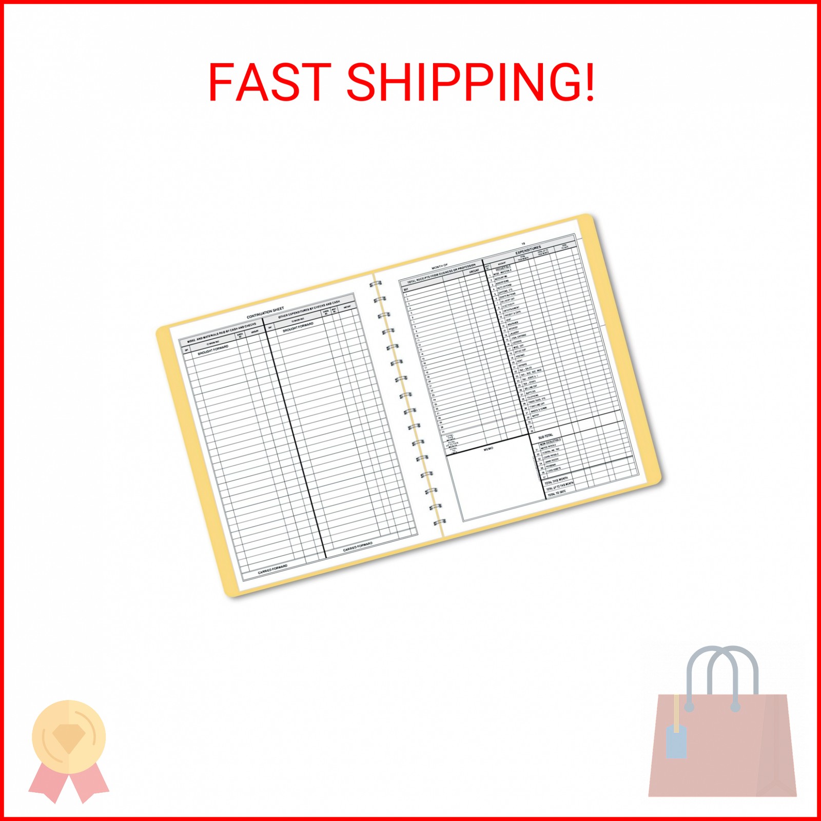 Dome 612 Bookkeeping Record, Tan Vinyl Cover, 128 Pages, 8 1/2 x 11 Pages