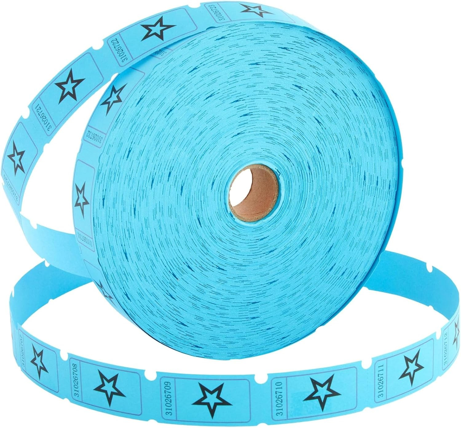 Raffle Tickets Roll – 2000-Count Blue Vintage Star – Perforated Stub Roll of Tic