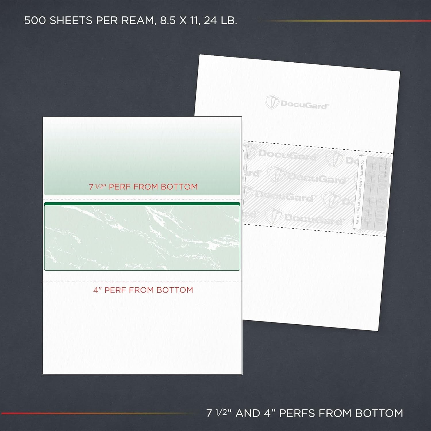 Eco-Friendly Green Marble Check Paper – Compatible with QuickBooks, 500 Sheets