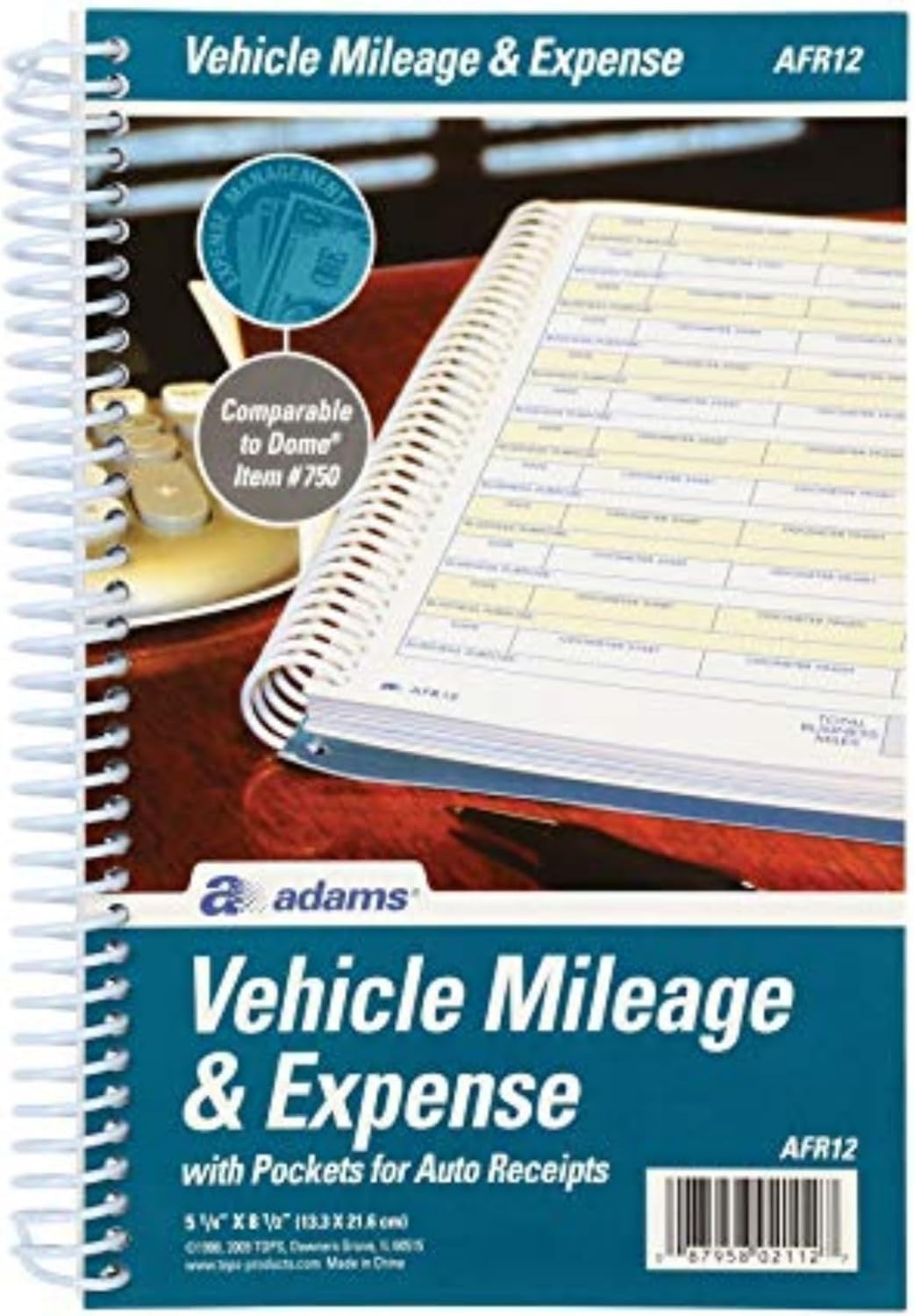ABF Vehicle Mileage and Expense Journal, 5-1/4″ x 8-1/2″, Fits the Glove Box,…