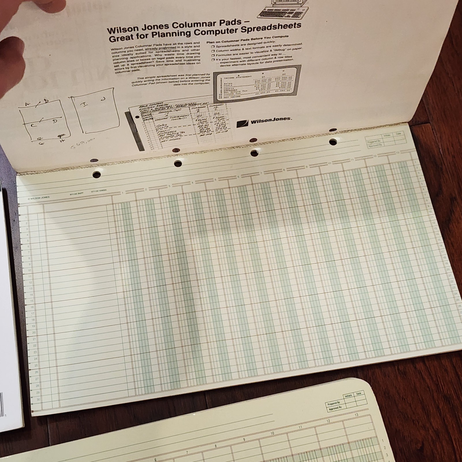 LOT of 6 Accounting Column Pad Analysis. Wilson Jones 13, Mead 13, National 12 *