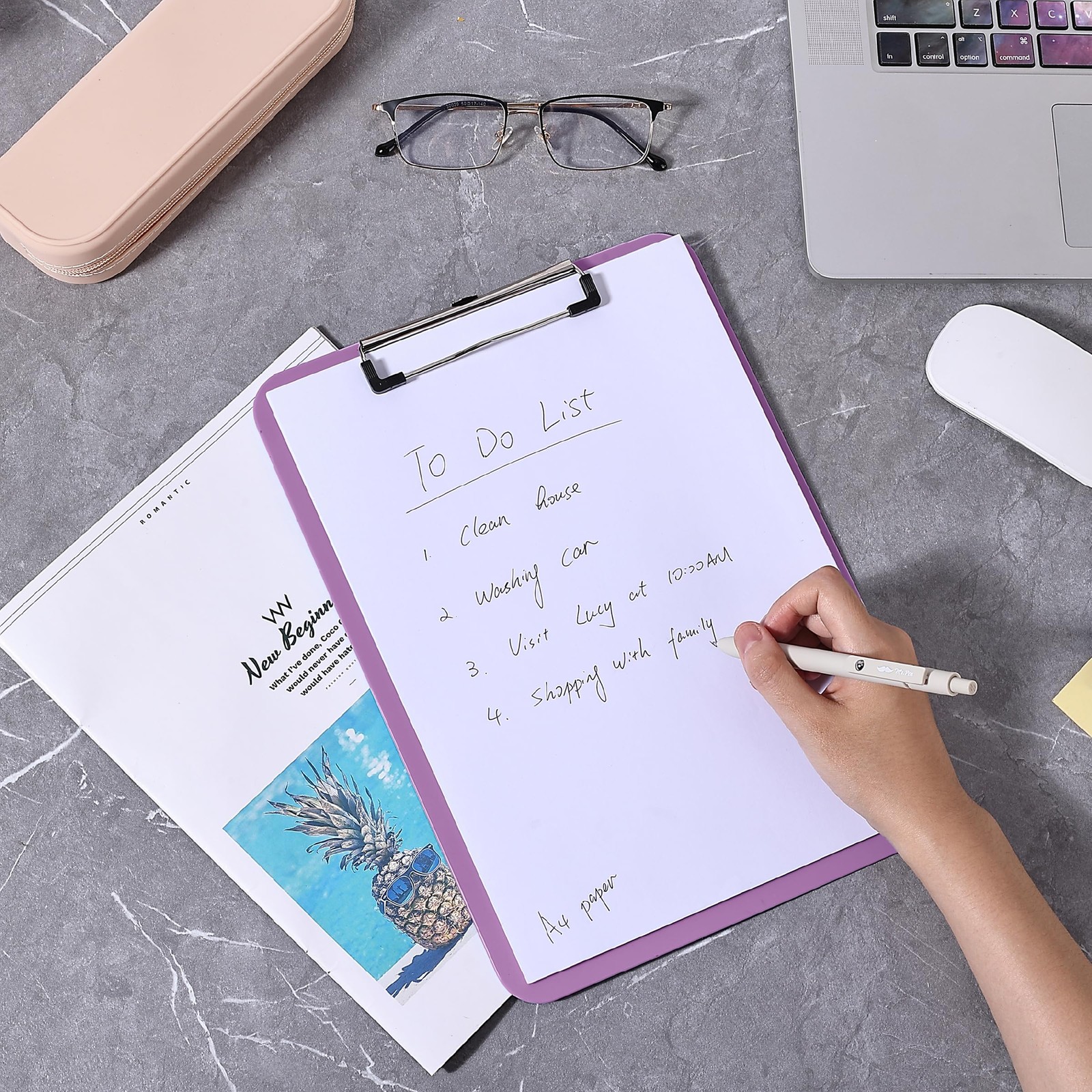 Mr. Pen- Plastic Clipboard, 12.5″ x 9″, 2 Pack Pastel Purple