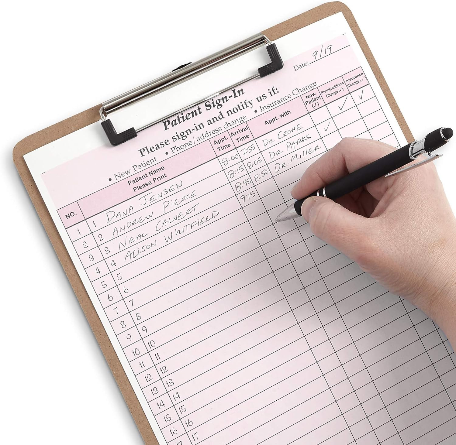 125 Pack HIPAA Compliant Patient Sign-In Sheets with Adhesive Labels, Burgundy