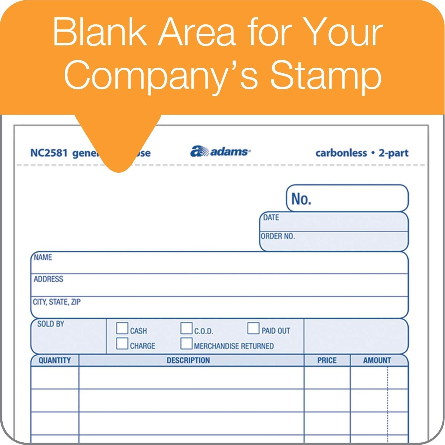 100-Count 2-Part Carbonless Business Forms, White/Canary, 5.67×8.5 Inches