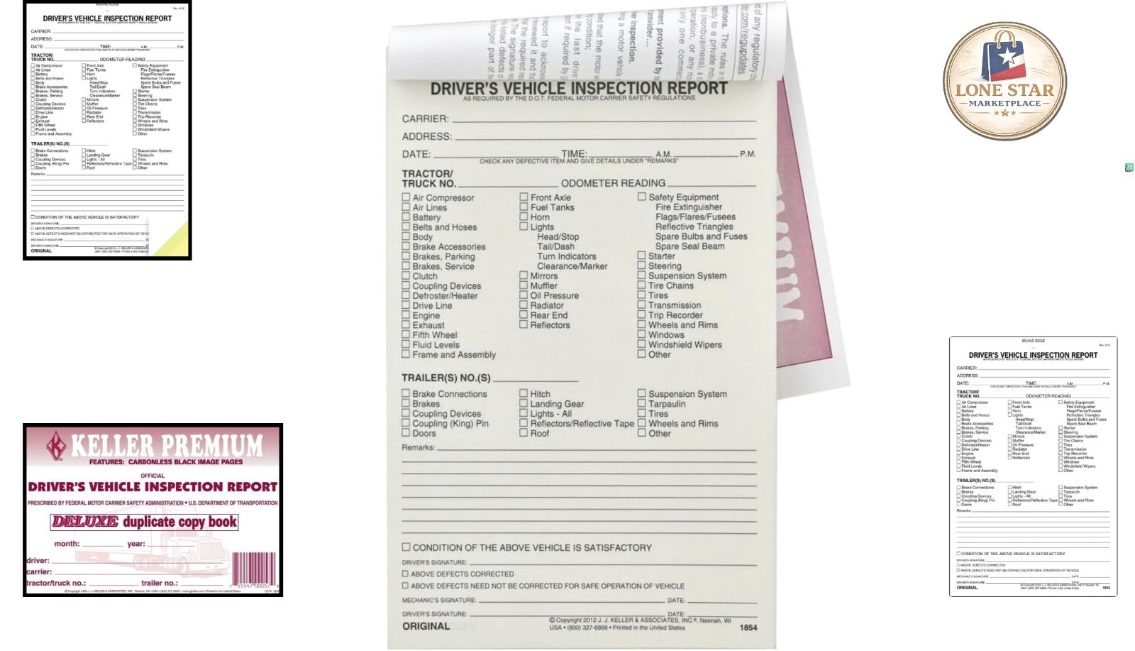 DVIR Vehicle Inspection Report Book – 31 Sets, Carbonless & Compliant