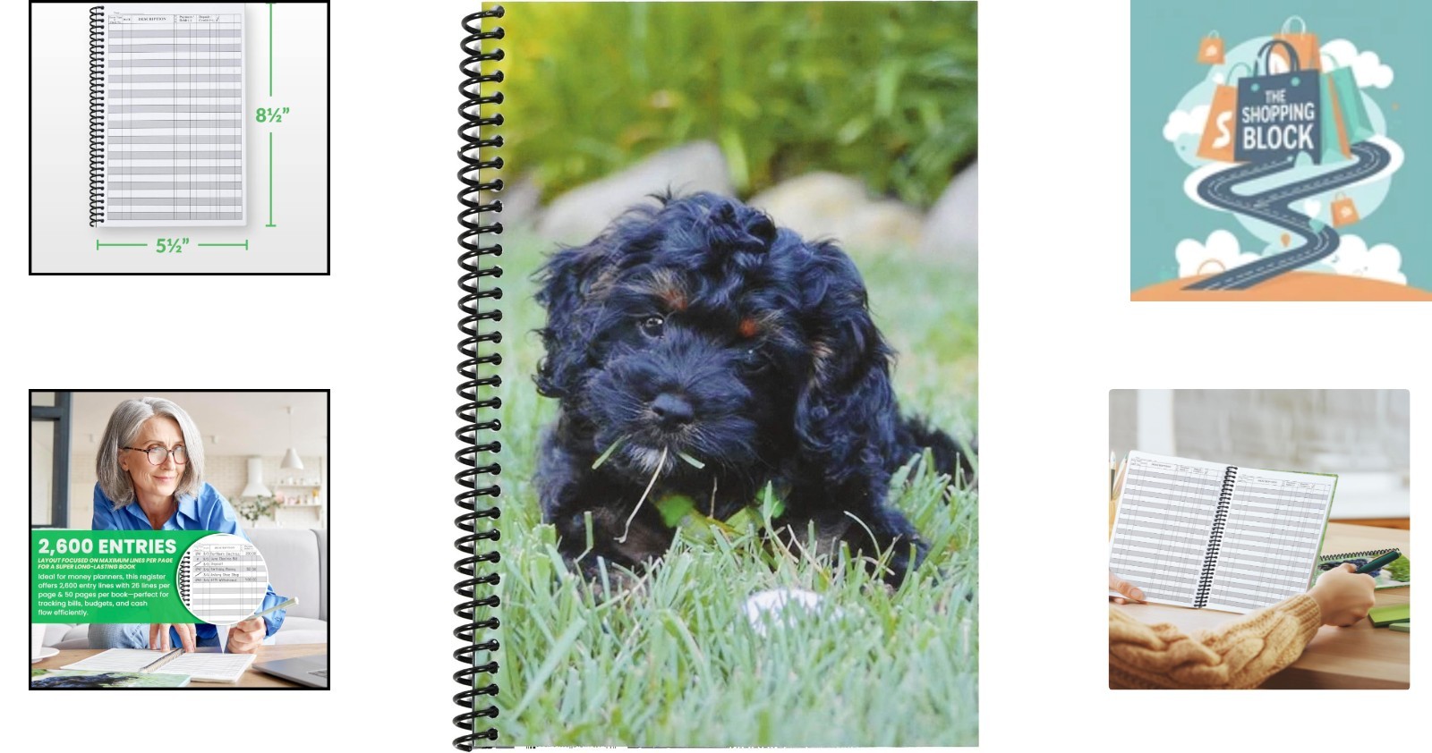 Puppy Check Book & Debit Card Register, 1-Pack, Standard Edition