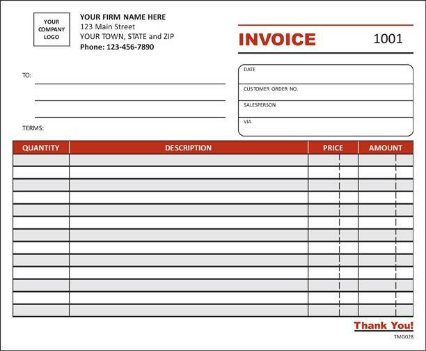 500 Custom Color Business Invoices, Work Orders – 2 Part / 7 x 8.5 / TMG028