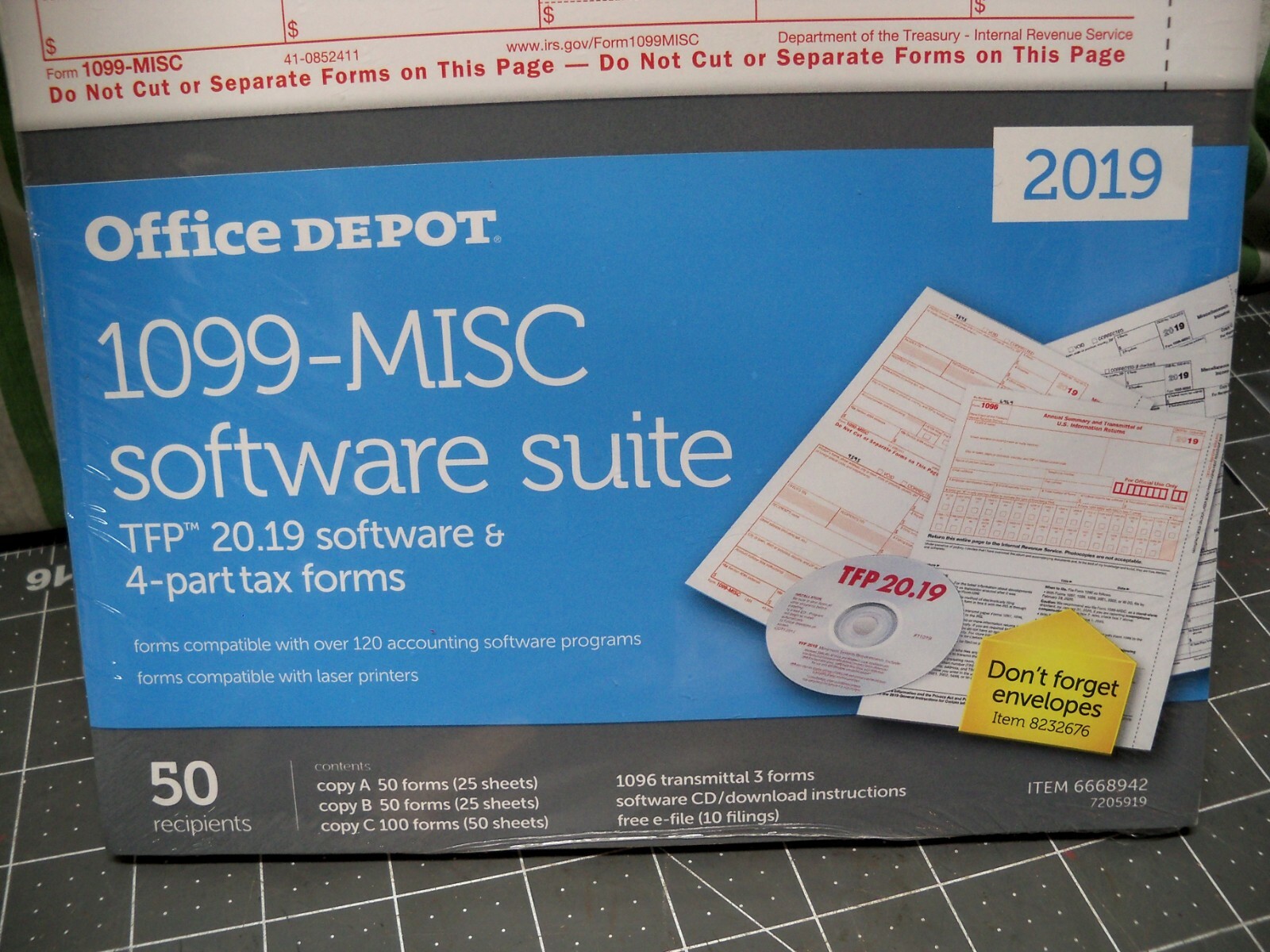 Office Depot 1099-MISC Tax Forms Software 2019 4-Part 50 pk Staples USA