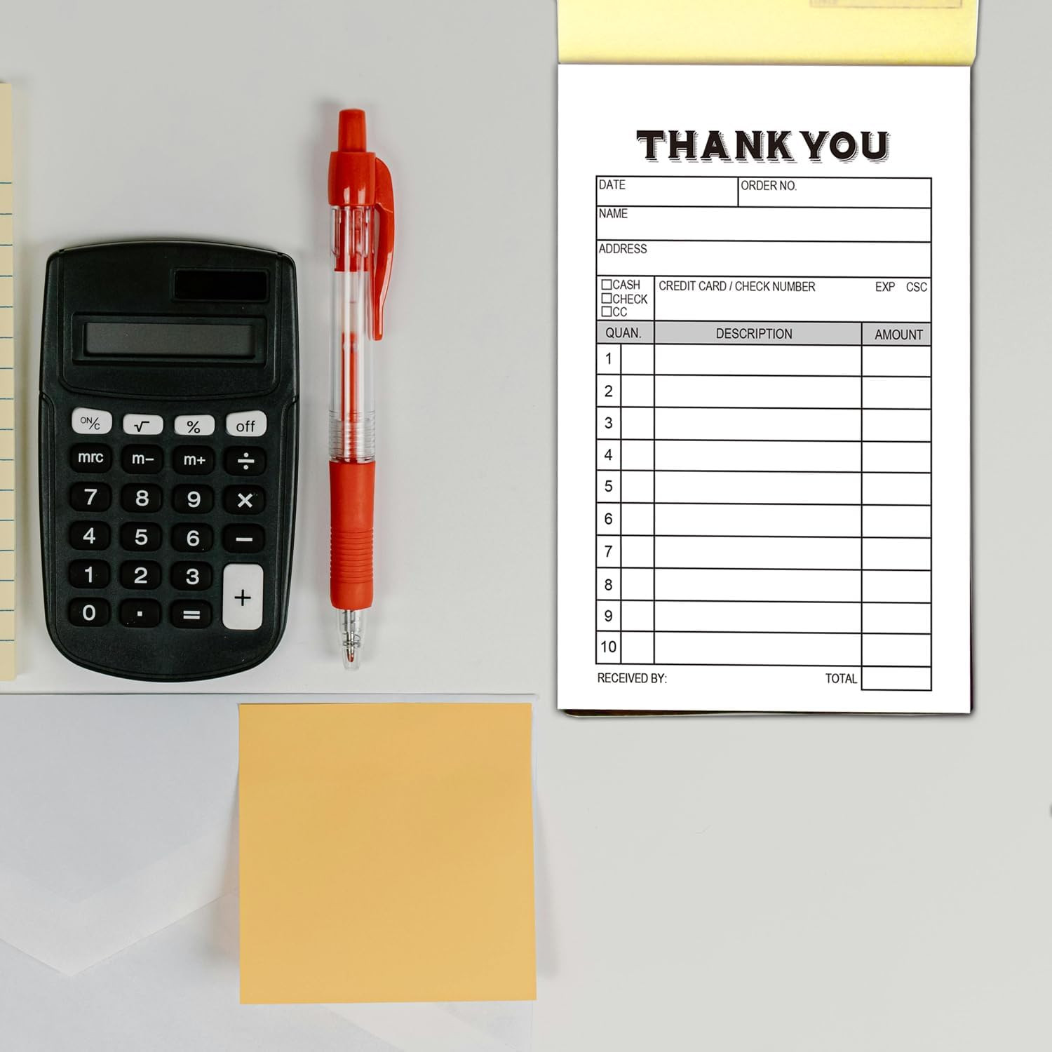 2-Pack Thank You Receipt Pad, Sales Receipt Form, Order Book, Invoice Booklet fo