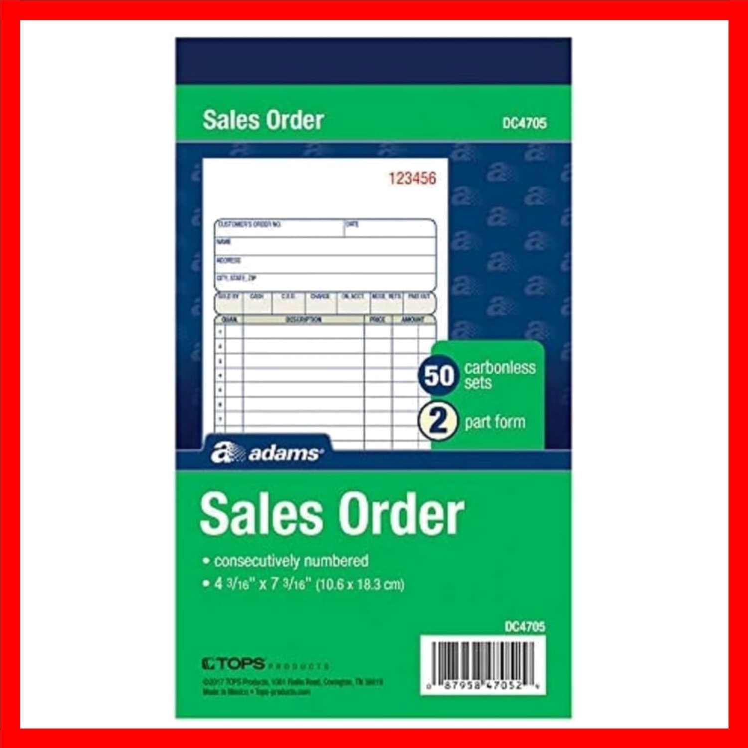 Professional 2-Part Carbonless Sales Order Books – 3 Pack