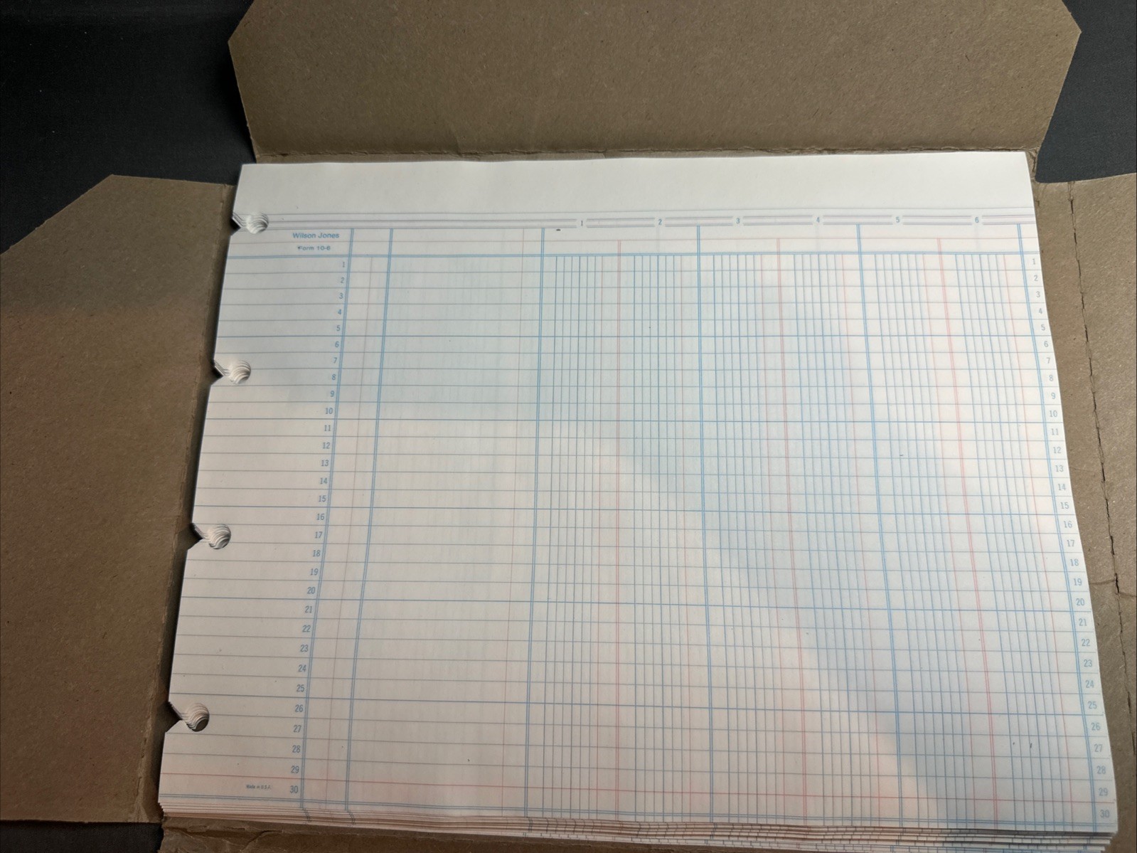 4-Wilson Jones Columnar Sheets 10-6white 6 Column 100ct Vintage