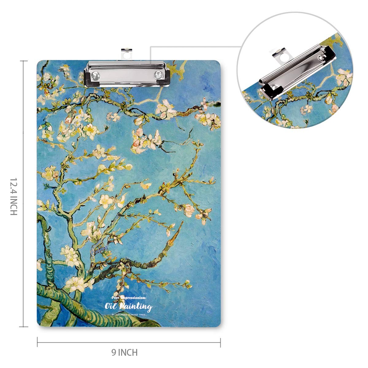 WAVEYU Green Flowers Hardboard Clipboard for Women, Letter Flower 02
