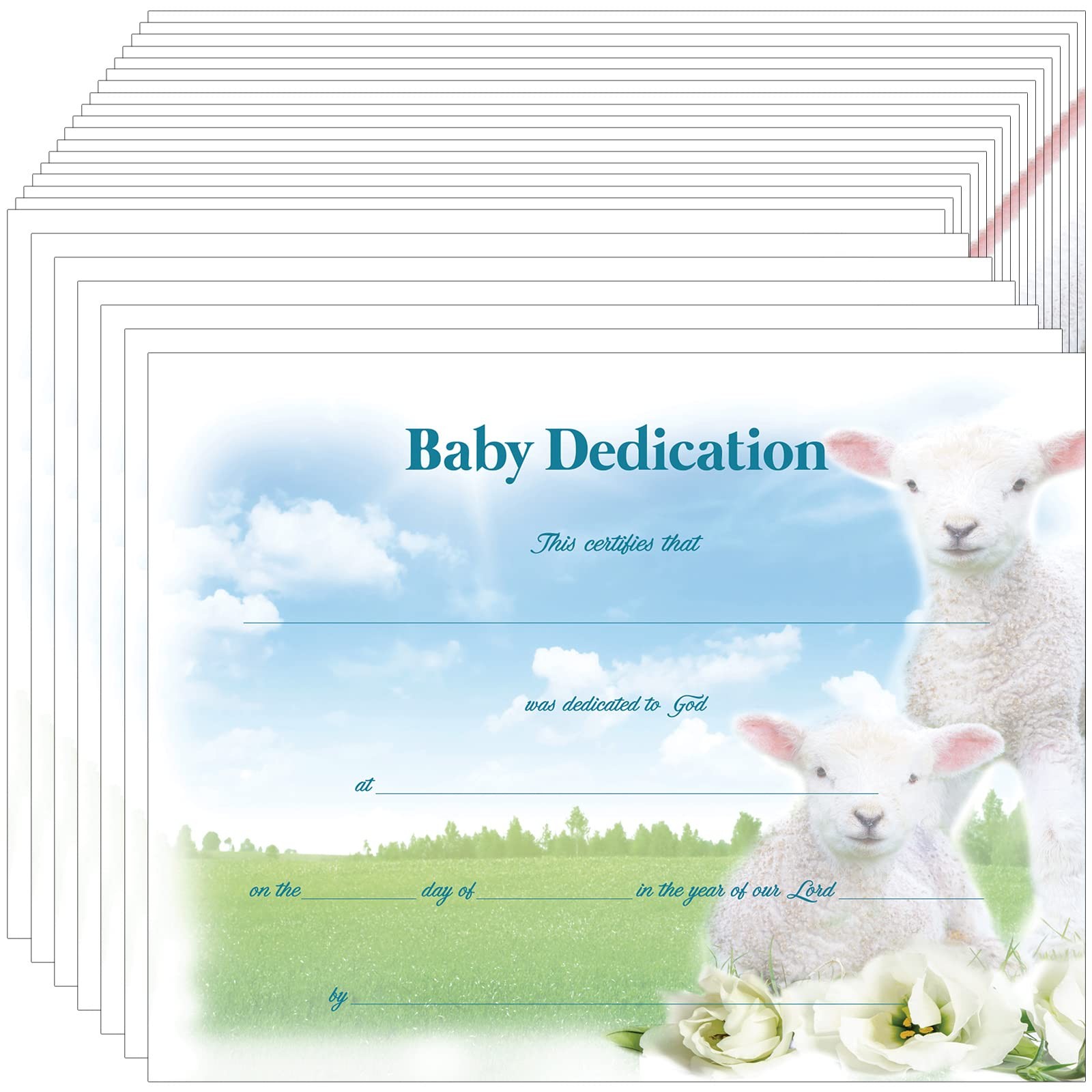 24 Pcs Baby Dedication Certificate Coated Paper Certificate…