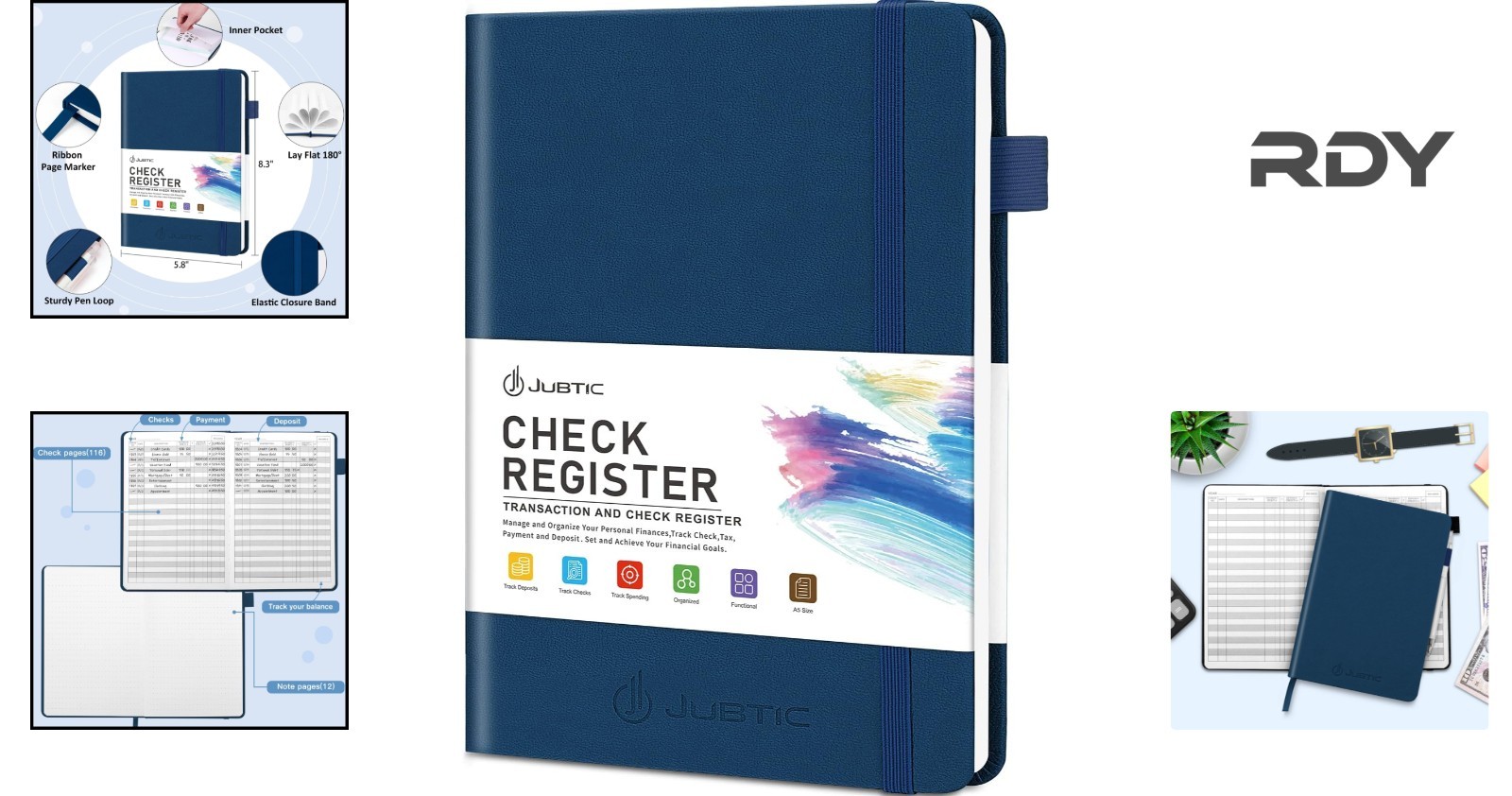 Compact A5 Check Register with Ample Space – Ideal for Budgeting and Finances