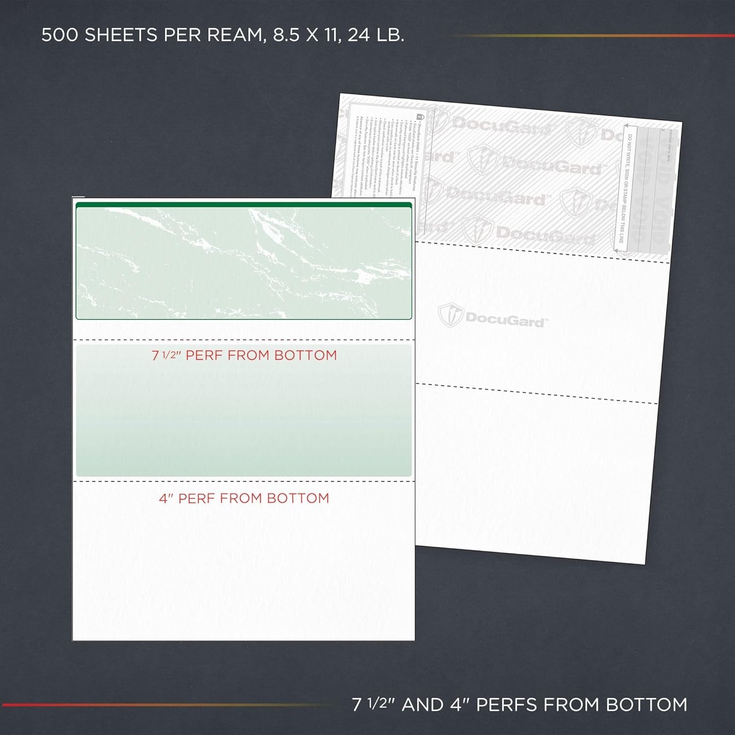 Secure and Stylish Green Marble Business Checks, 500 Sheets – ANSI Compliant
