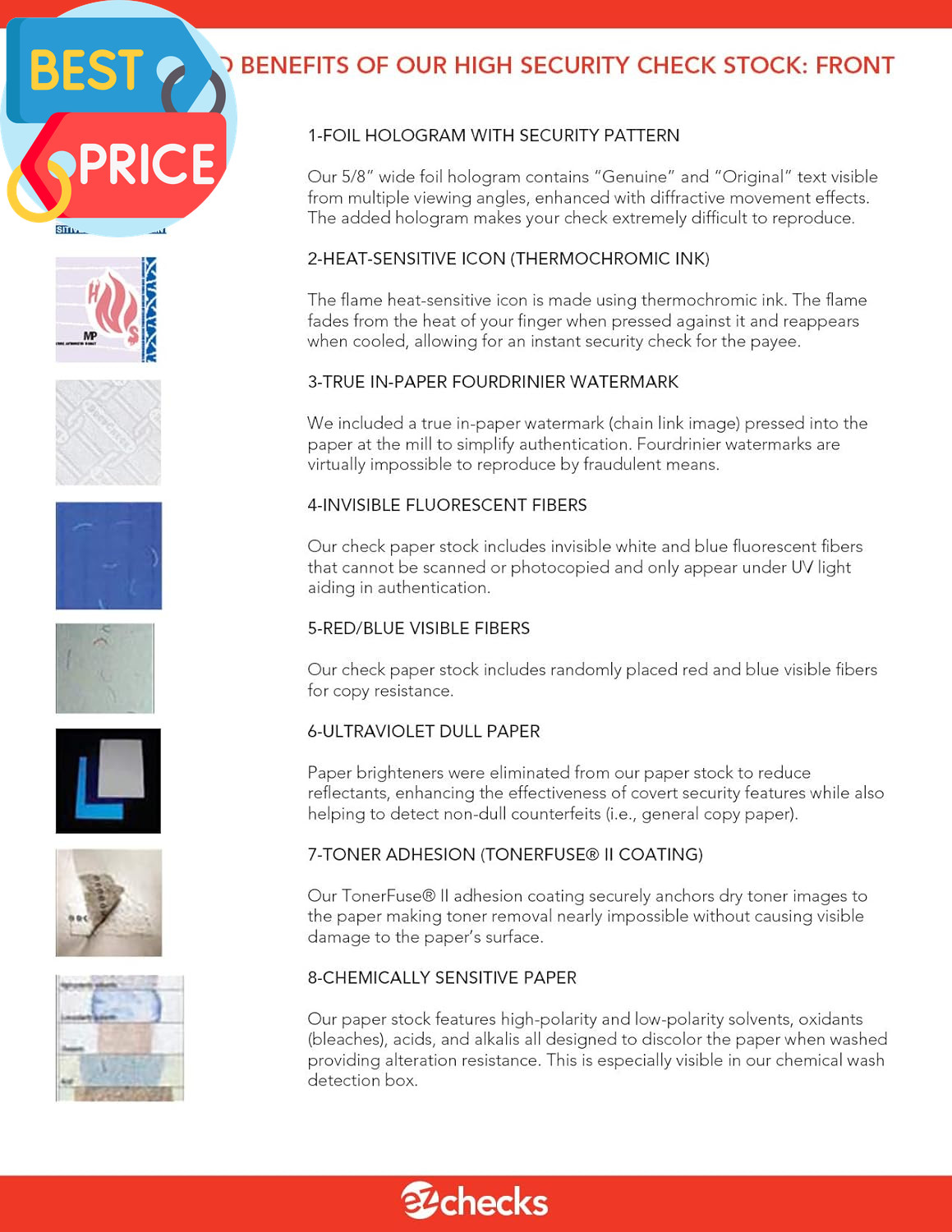 3 Checks per Page Hologram High Security Laser Check Stock | 150 Sheets/450 Chec