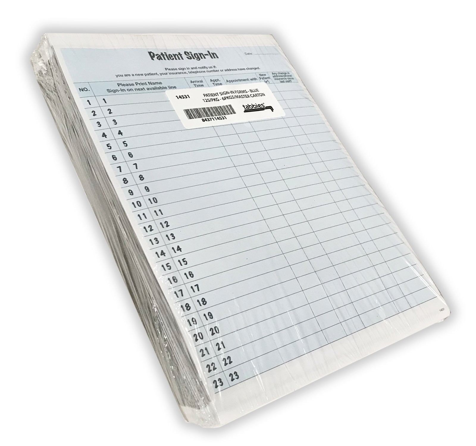 Tabbies Patient Sign-In Label Forms, 8-1/2″ x 11″ Form, Blue, 23 Labels/Sheet…