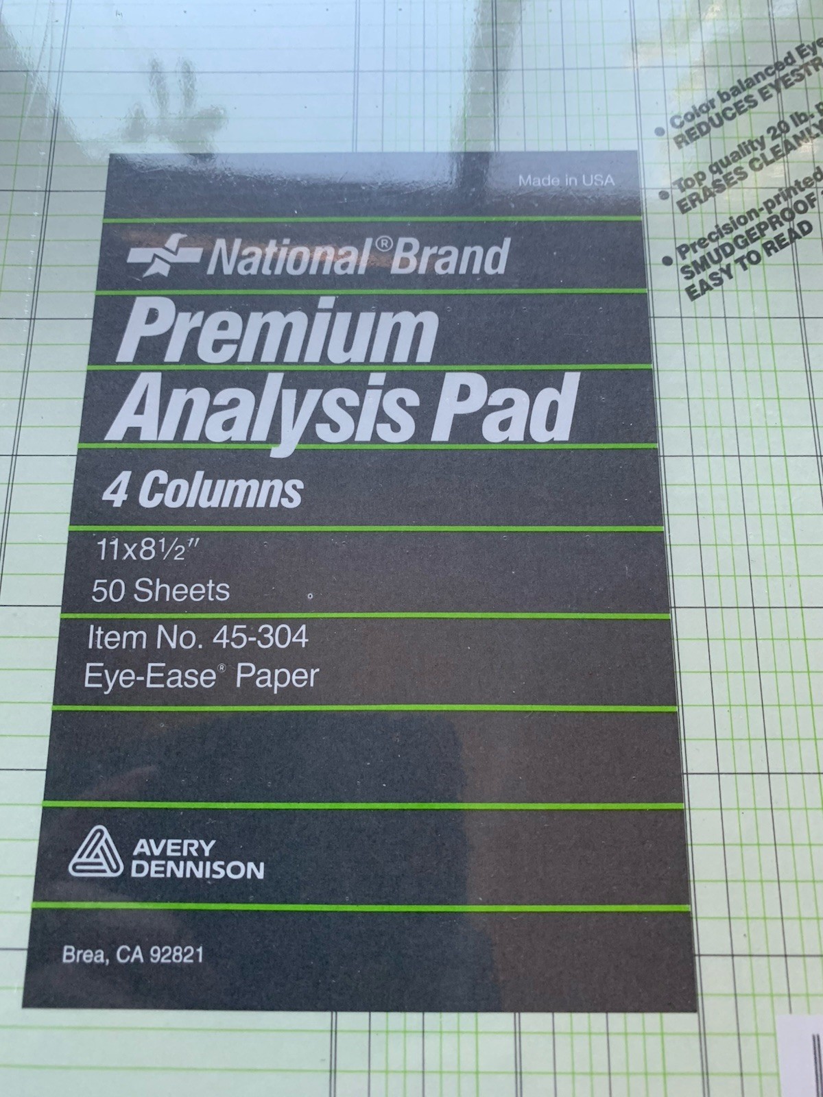 National Analysis Pad 4 Column