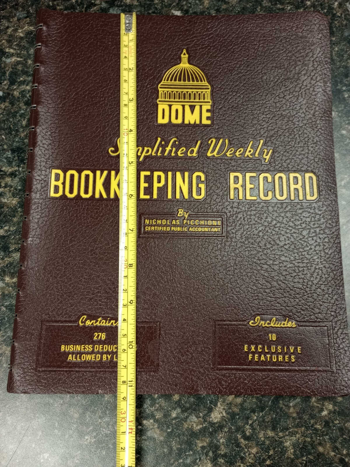 Vtg. Dome DOM600 Bookkeeping Record Book Weekly 128 Pages 9 x 11 Inches, Brown