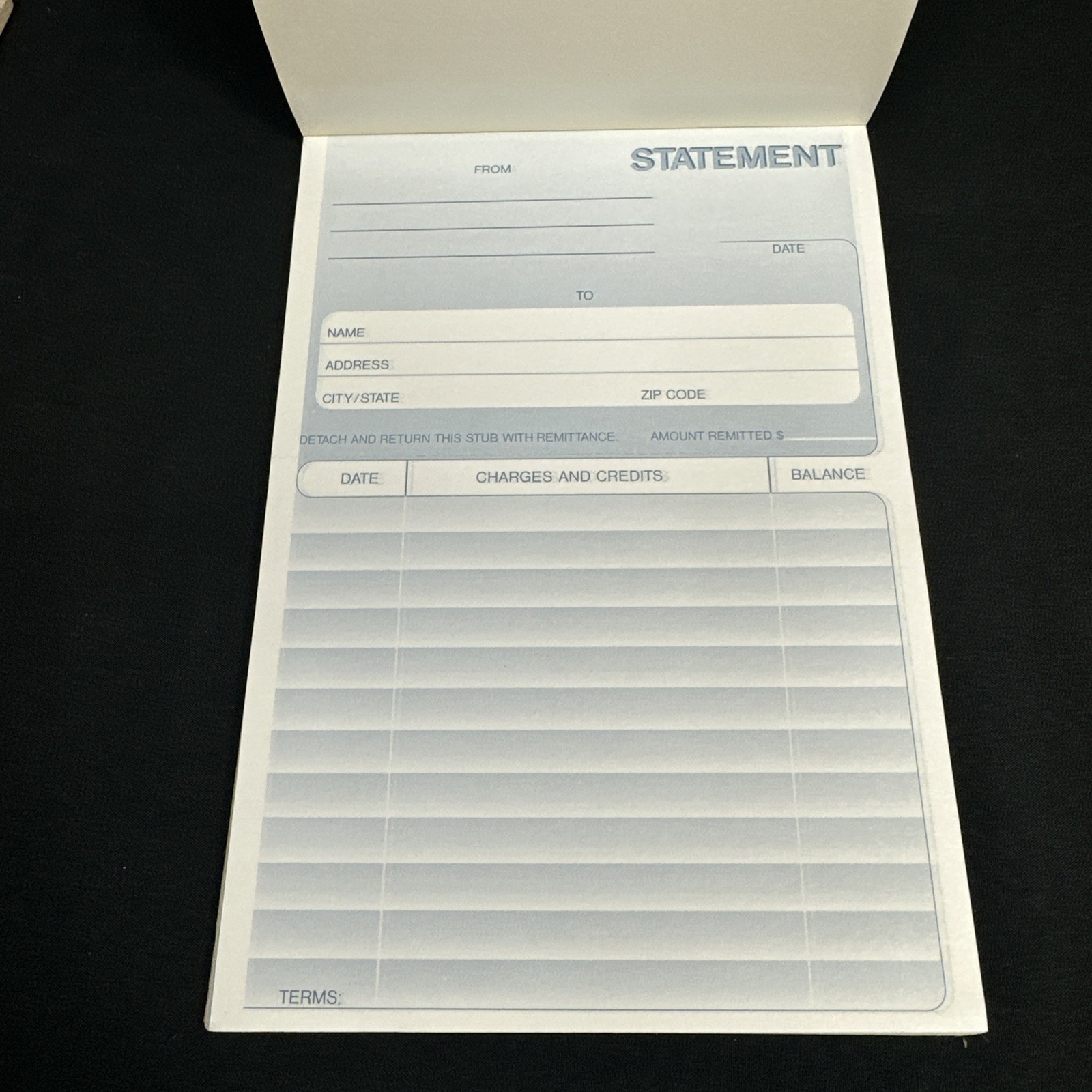 Steel City Statement Blanks Book 56 Sheets w Stub 1 Part Form Style 600 All Purp