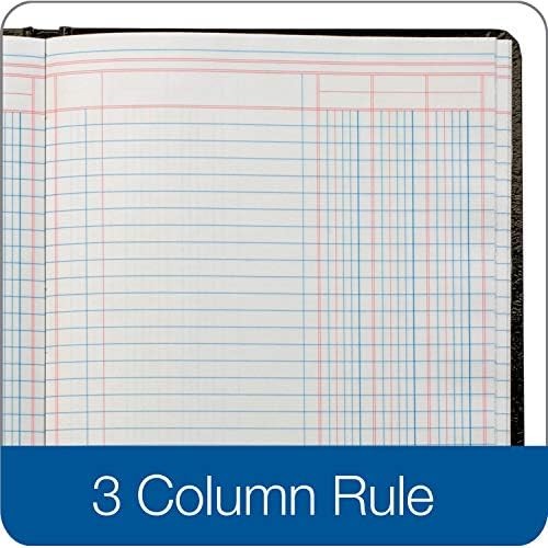 Adams Account Book, 7 x 9.25 Inches, Black, 3-Columns, 80 Pages (ARB8003M)