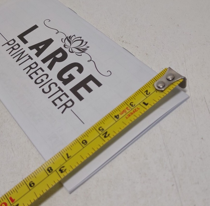Large Print Check Register With Year Calendar