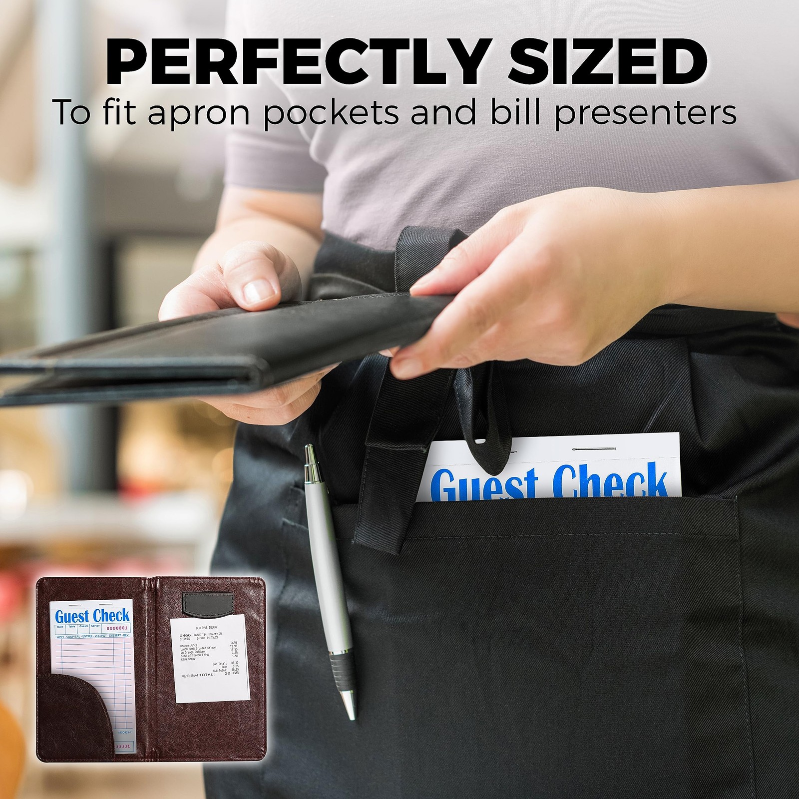 KitchenDine Guest Checks for Restaurants – 10 Pads with 50 6.75 x 3.5, Pink
