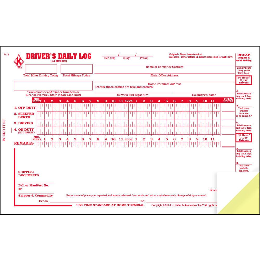 J. J. Keller 10-pk. Driver Daily Log Book with Detailed DVIR & Daily Recap,