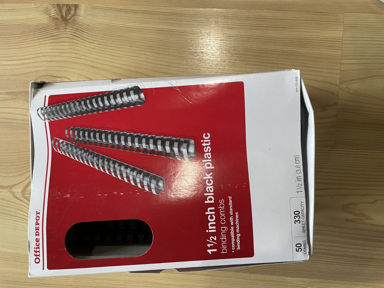 Office Depot ONE and 1/2” (3.8cm) Plastic Binding Combs 20 Count-Open Box