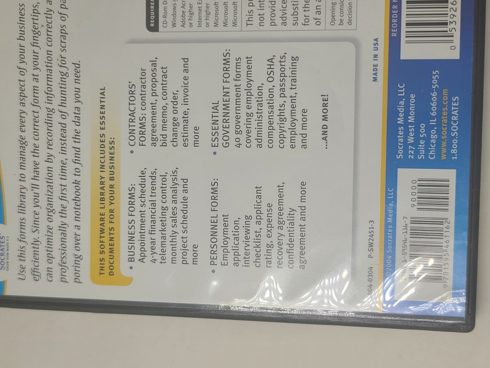 (Socrates) Media Deluxe Business Library Forms Software 600 Business Forms