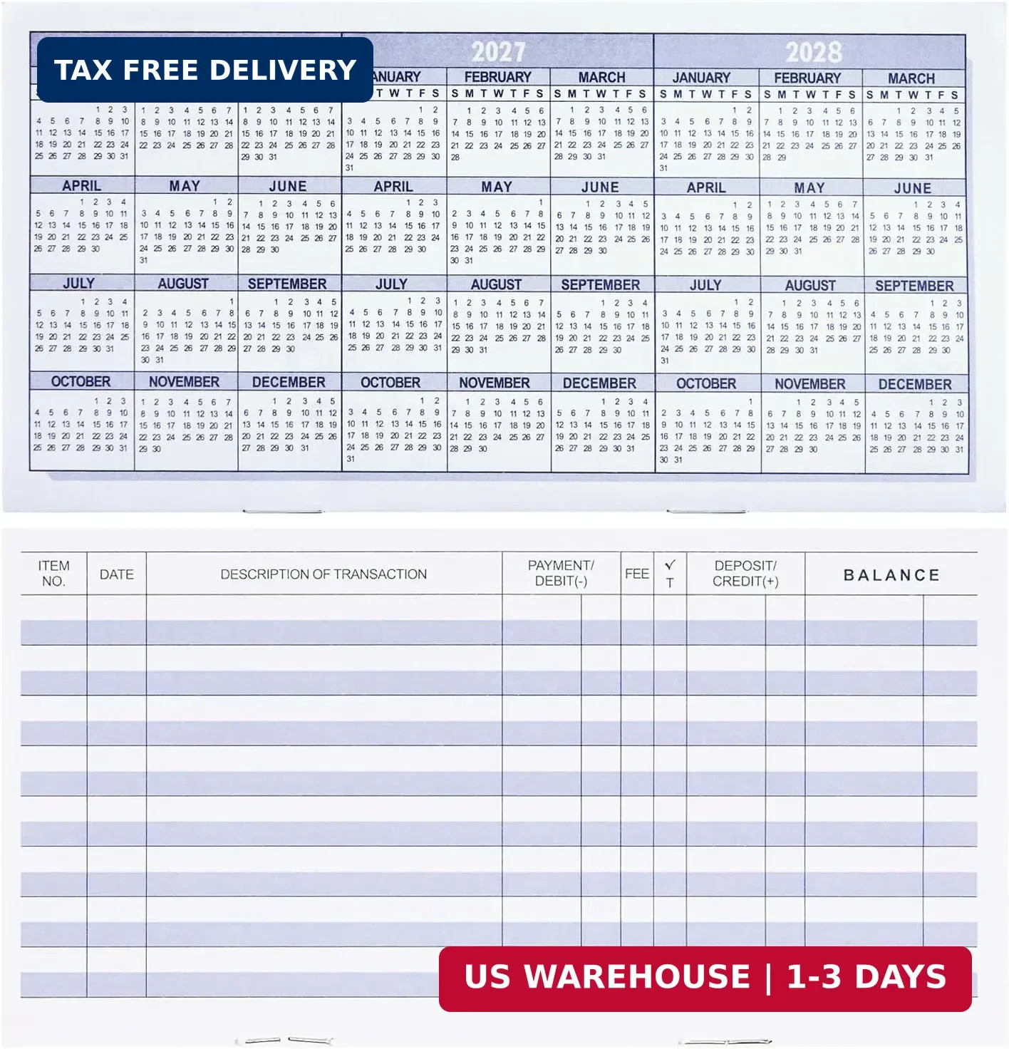 20 Pack Checkbook Register Check Registers for Personal Blank Ledger Transaction