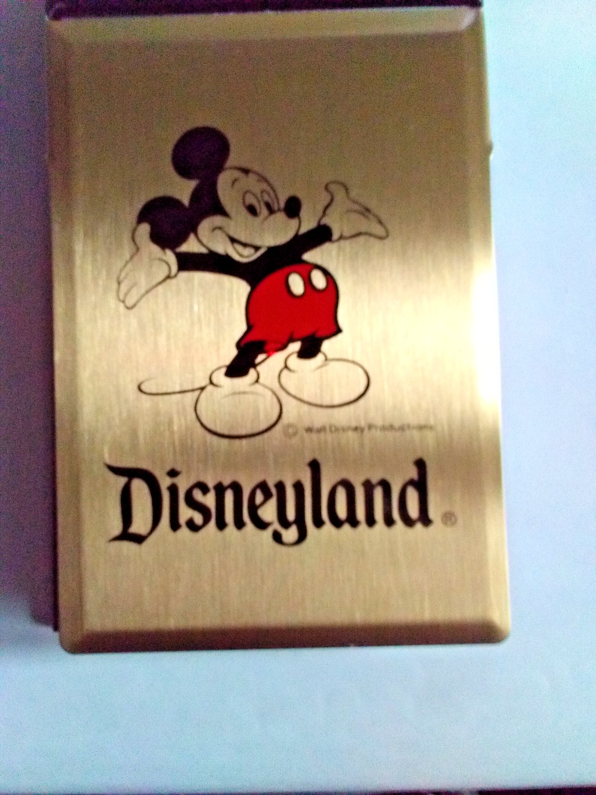 MICKEY MOUSE WALT DISNEYLAND DESK MEMO PAD GOLD COVER/BLACK BASE SUPER UBER NICE