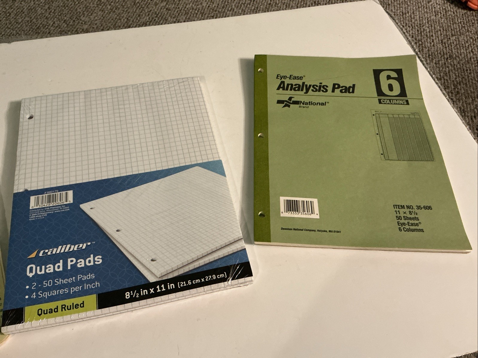 Vintage Accounting Column Pads (49, 47 Sheets), 2 50 Sheet Graph Paper Pads 1120