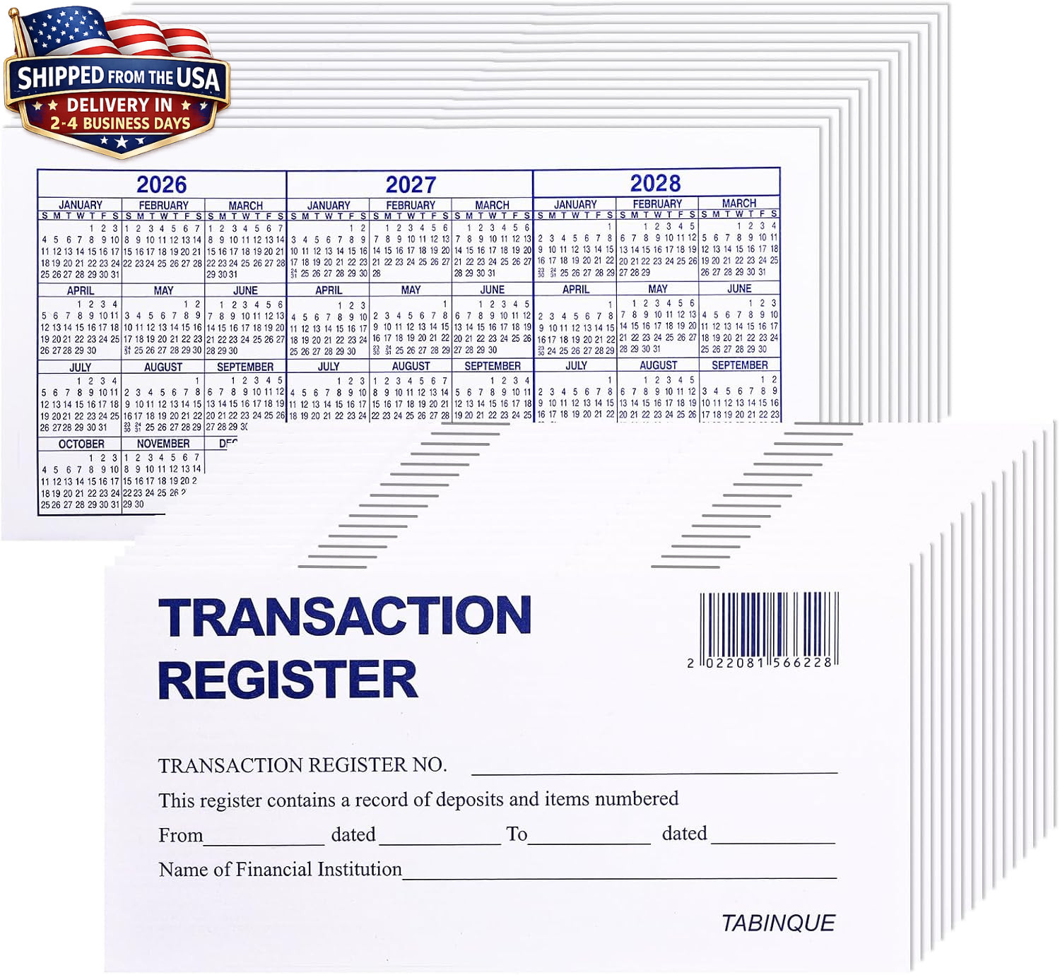 24 PCS Check Registers for Personal Checkbook, Easy to Read Checkbook Register