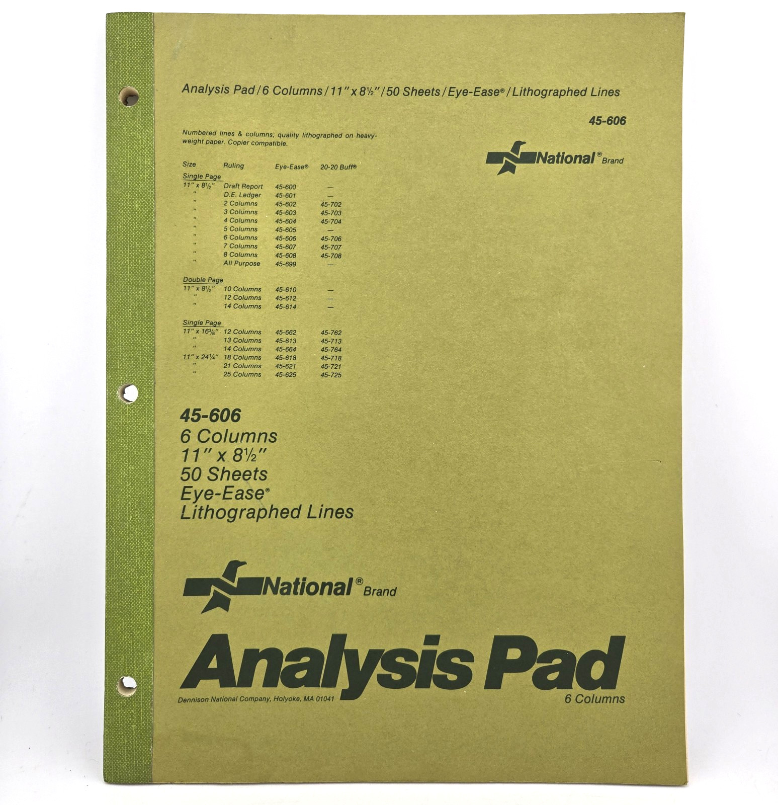 Analysis Pad (National Brand) 6 Columns 50 Sheets 11″ x 8 1/2″ Math Forms