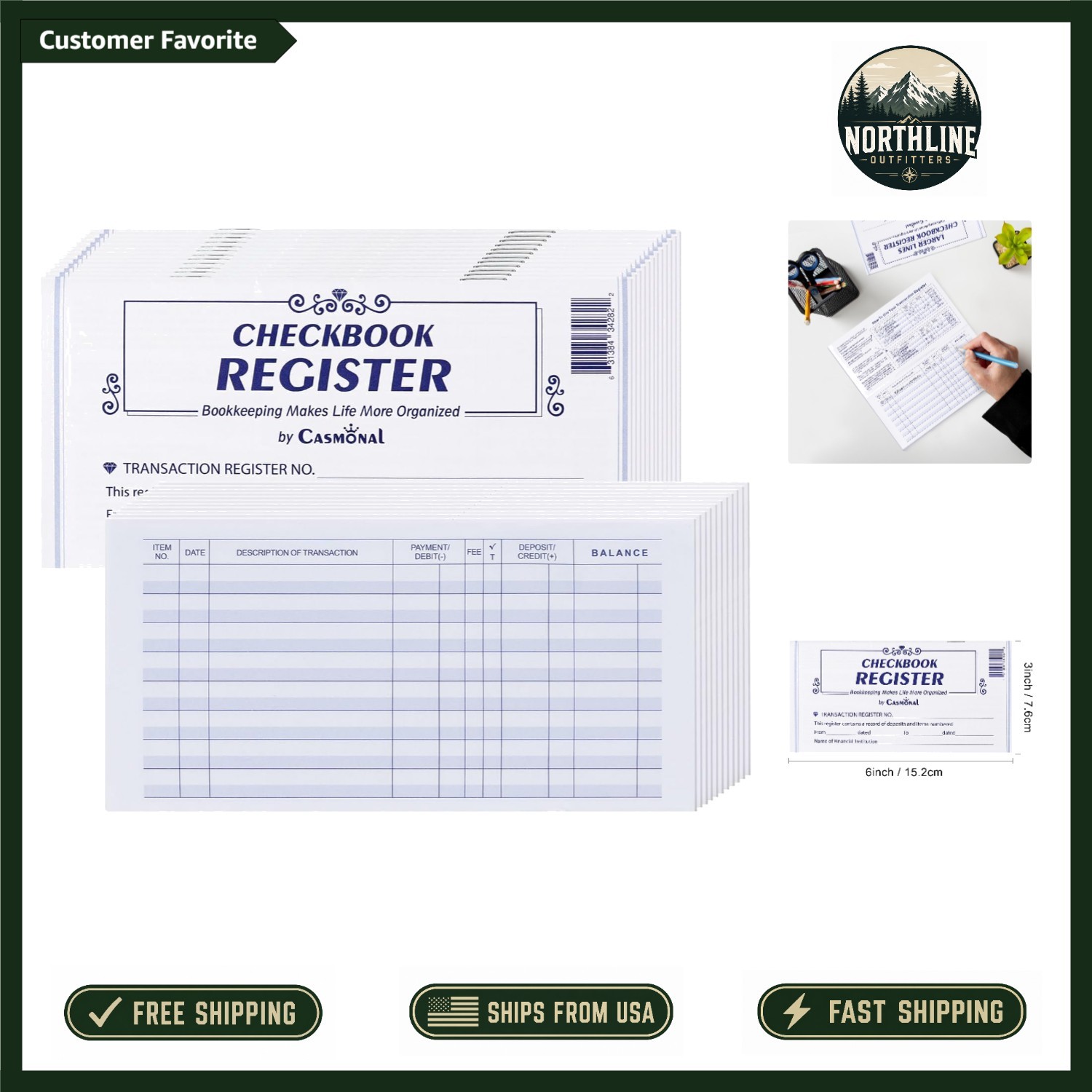 32 Pack Compact Check Registers for Effortless Financial Tracking & Management