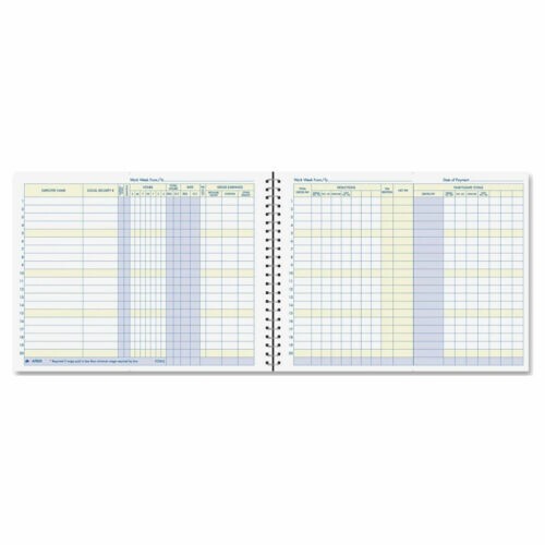 Adams AFR50 Weekly Payroll Book 11 x 8-1/2″ FREE SHIPPING