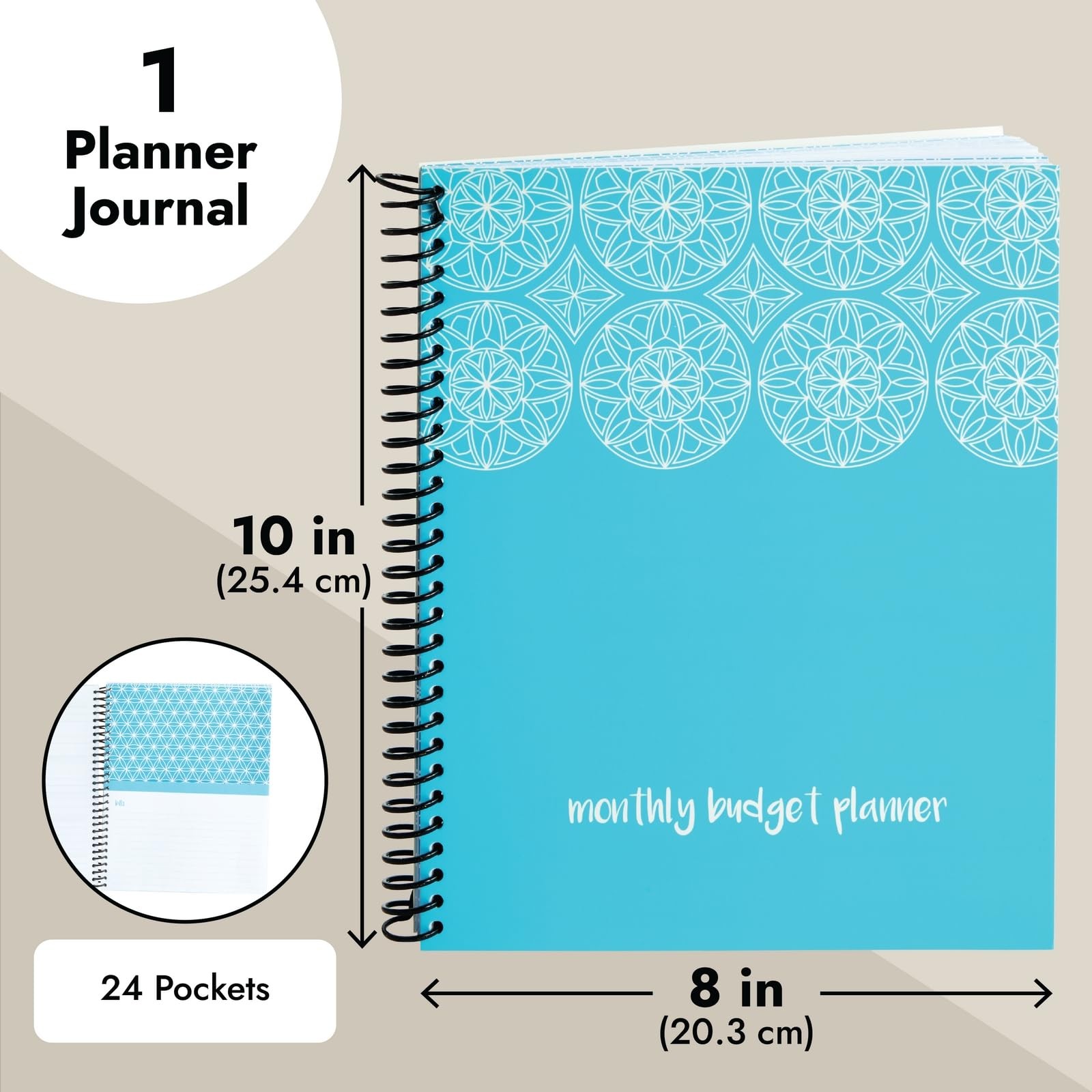 Paper Junkie Budget Planner 2026-8 x 10 In, Blue – Expense 8-x-10-inch,