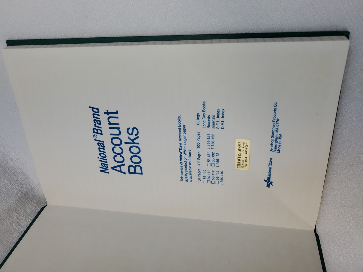 National Brand 56-111 Account Book Record Ruling 12-1/4 x 7-1/4″, 150 Page AS IS